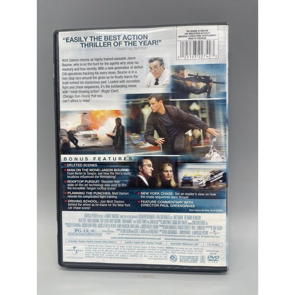 The Bourne Ultimatum DVD Widescreen PG13 2007 English 1hr 56Mins Universal READ - Picture 3 of 7